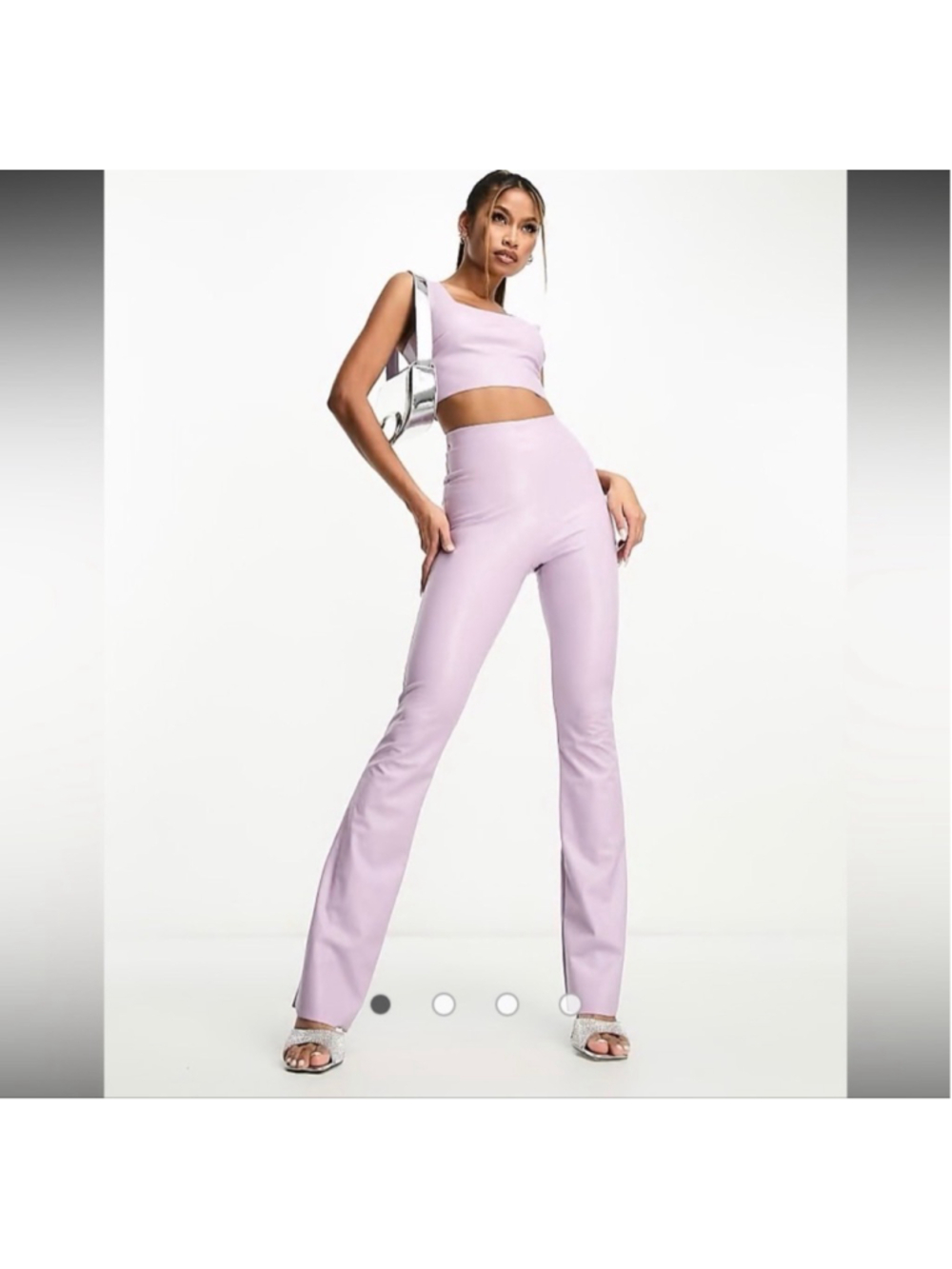 Women's Commando Faux Leather Flare Leggings M Lavender NEW with tags